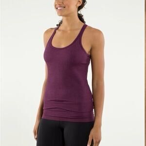 Lululemon Ebb to street tank top size 6 heathered plum- light support B/C cup